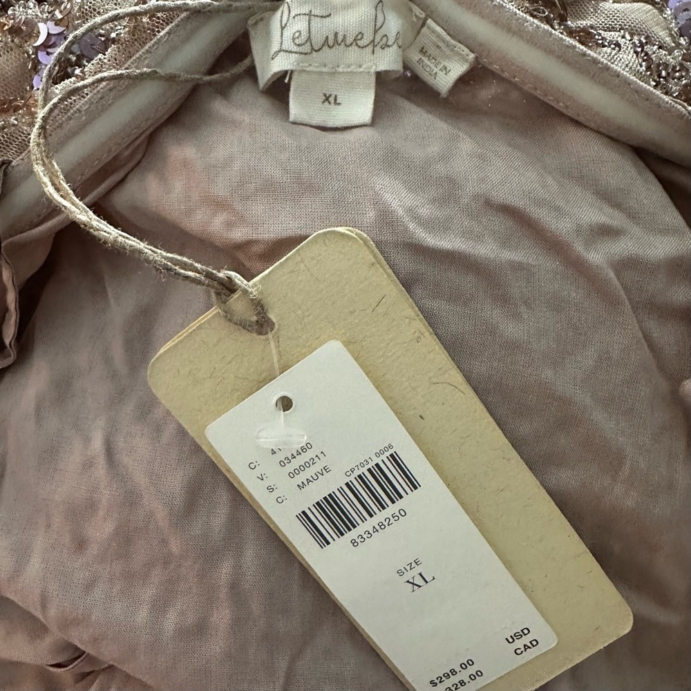 Anthropologie Let Me Be Sequined Gown NWT Champagne Size XL - Picture 3 of 6